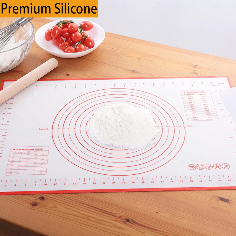 LIMNUO Silicone Baking Matï¼ŒNon Stick Rolling Dough with Measurements for Pie Pizza Cookies Fondant Makingï¼ŒExtra Thick Non Slip Silicone Pastry Mat - Image 2
